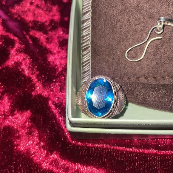 Sterling Silver Heavy Jeweled Bracelet and Ring Set - Picture 4 of 7